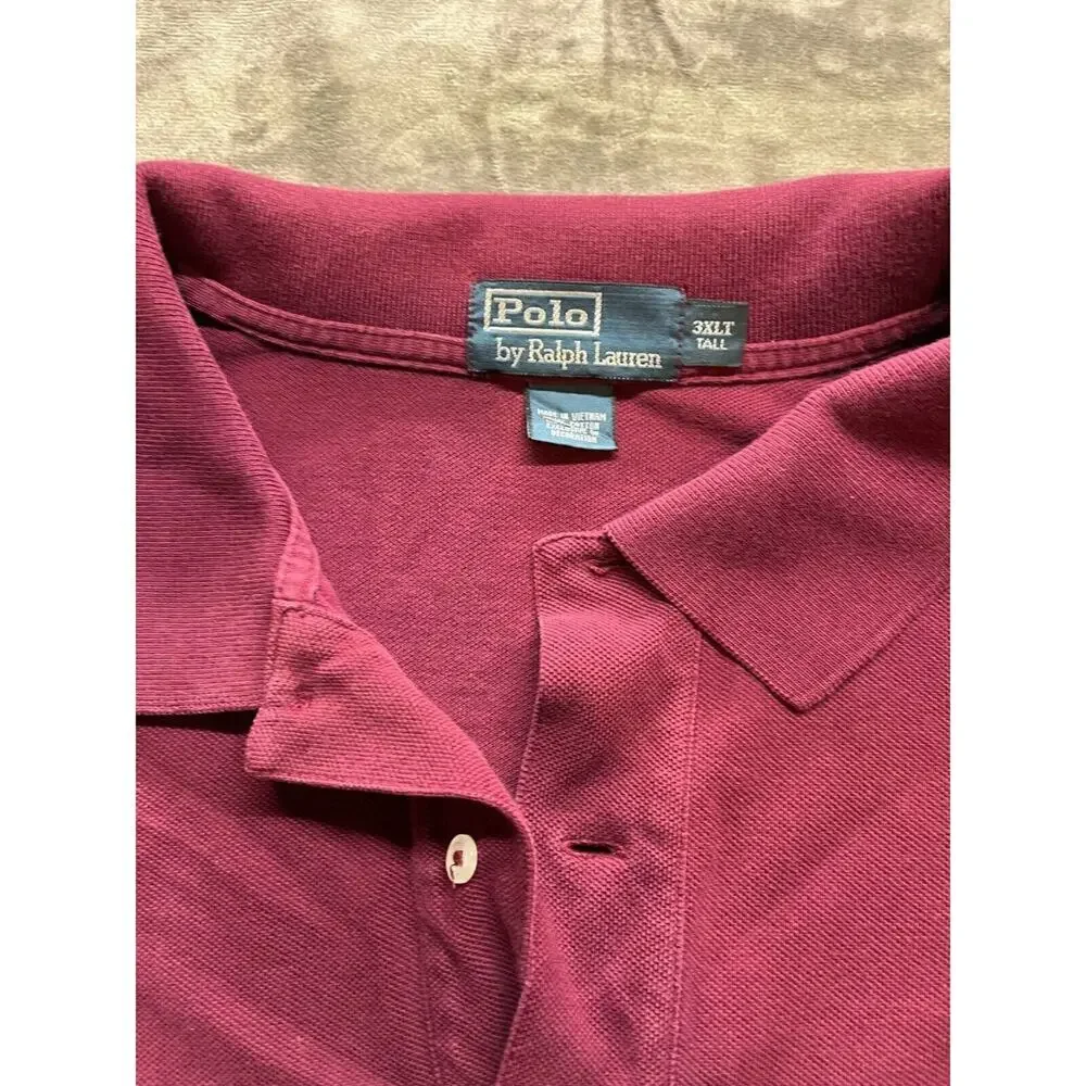 Ralph Lauren Polo Shirt Mens 3xlt XXXLT Tall Big Red Short Sleeve Large Pony‎